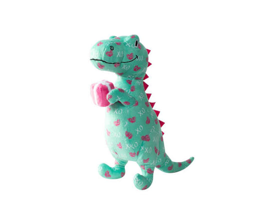 f. Fringe Studio Plush Squeaker Valentine's Day Dog Toy - XO Rex
