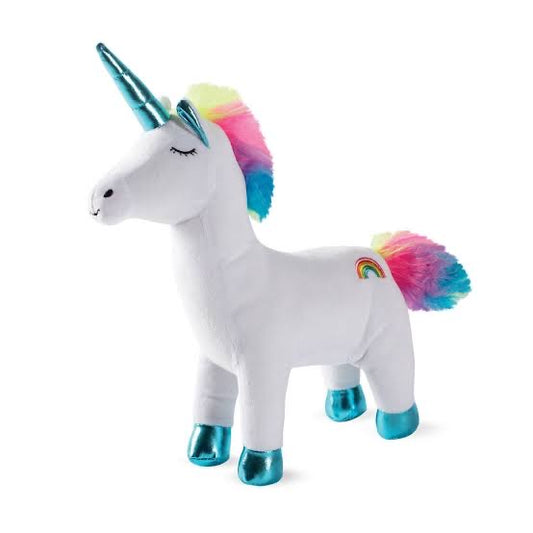 f. Fringe Studio Over The Moon Rainbow Unicorn Plush Squeaker Dog Toy