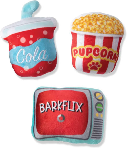 f. Fringe Studio Plush Dog Toy Set, Barkflix set