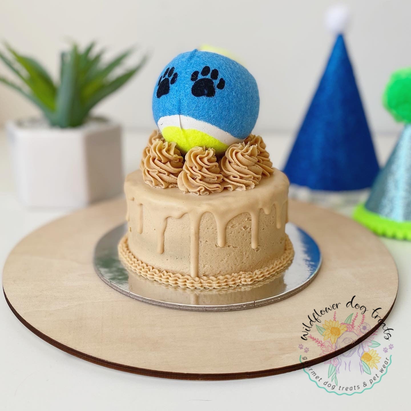 b. Pupcake with Tennis Ball Topper