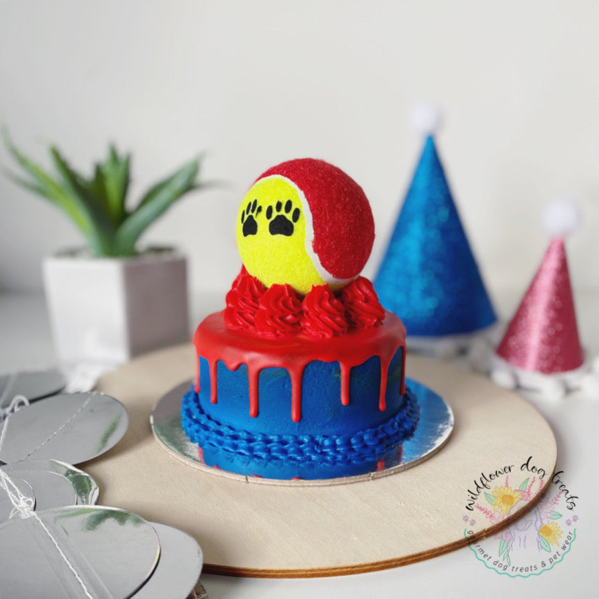 b. Pupcake with Tennis Ball Topper