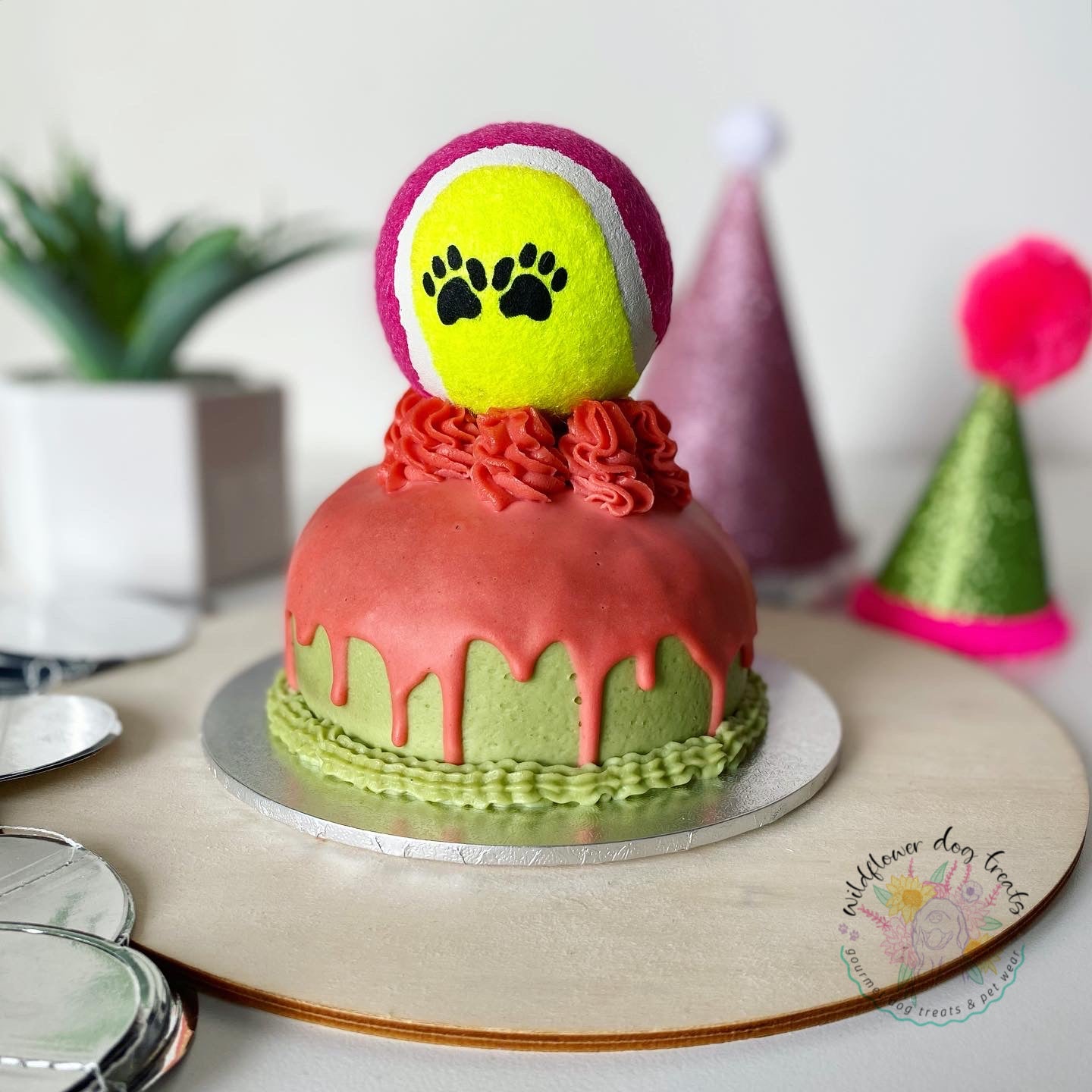 b. Pupcake with Tennis Ball Topper