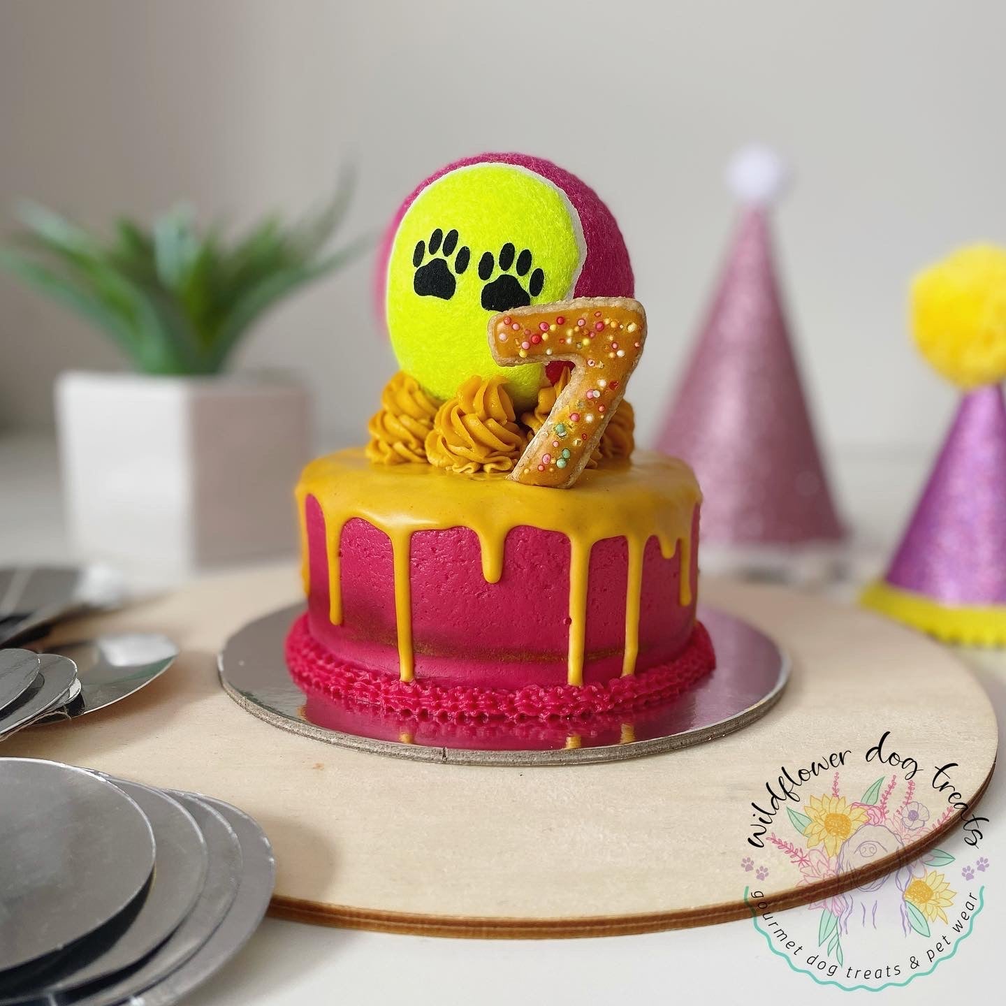 b. Pupcake with Tennis Ball Topper