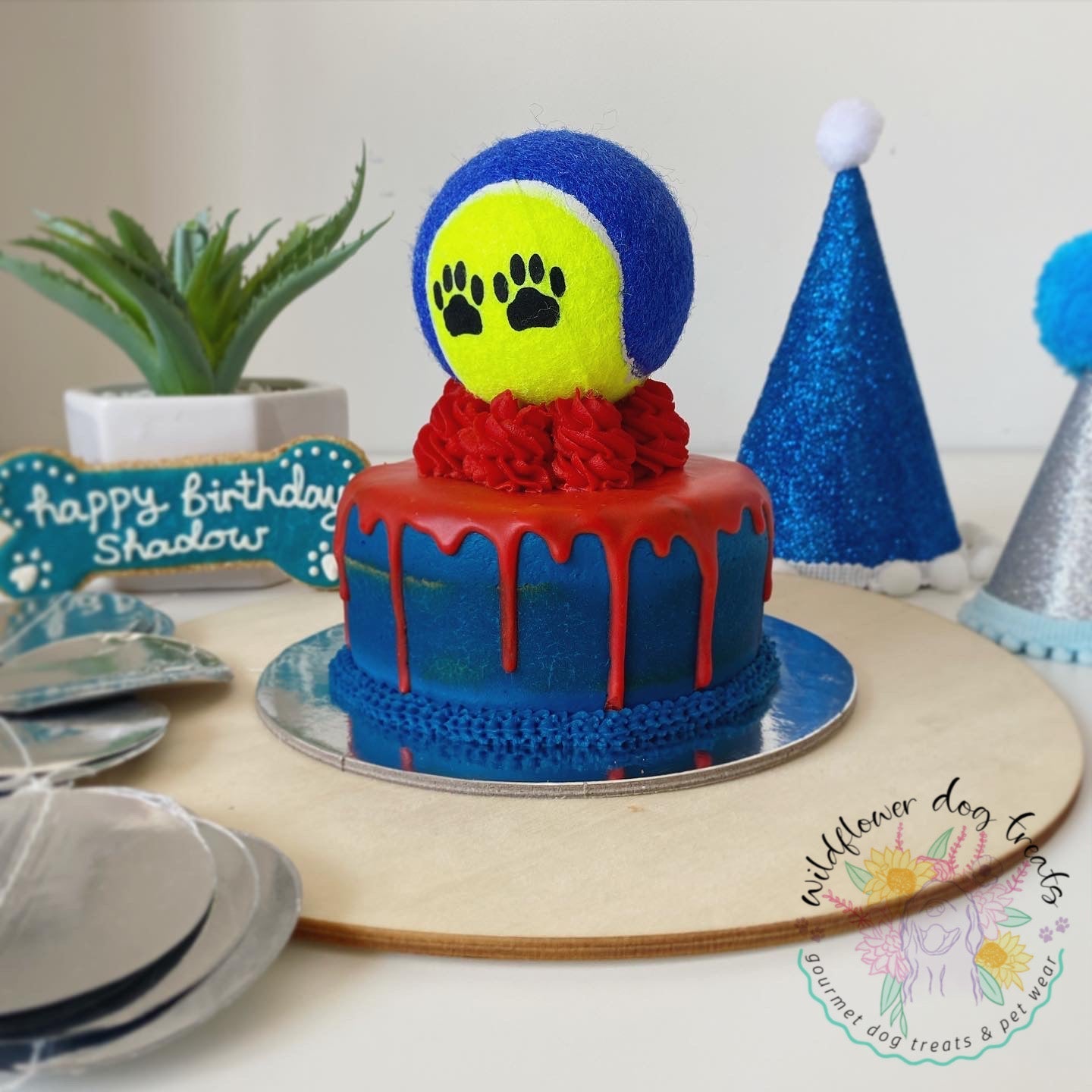 b. Pupcake with Tennis Ball Topper