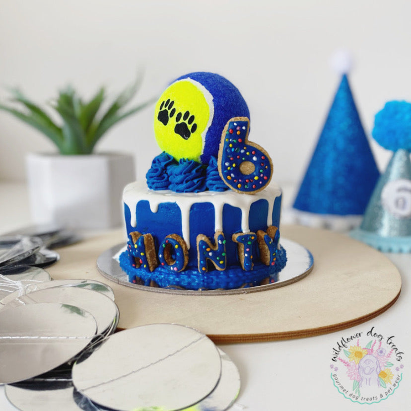 b. Pupcake with Tennis Ball Topper