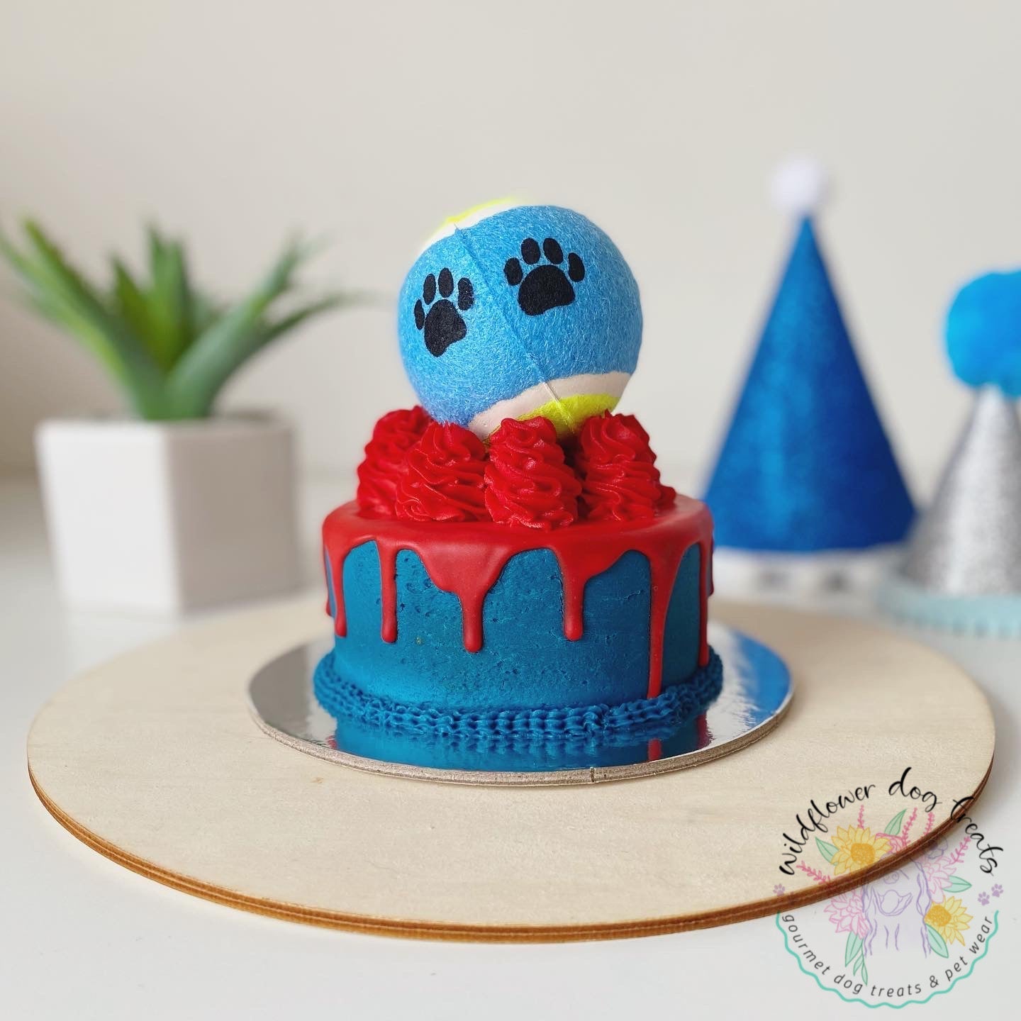 b. Pupcake with Tennis Ball Topper